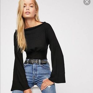 NWOT* Free People thermal fleece bell sleeve